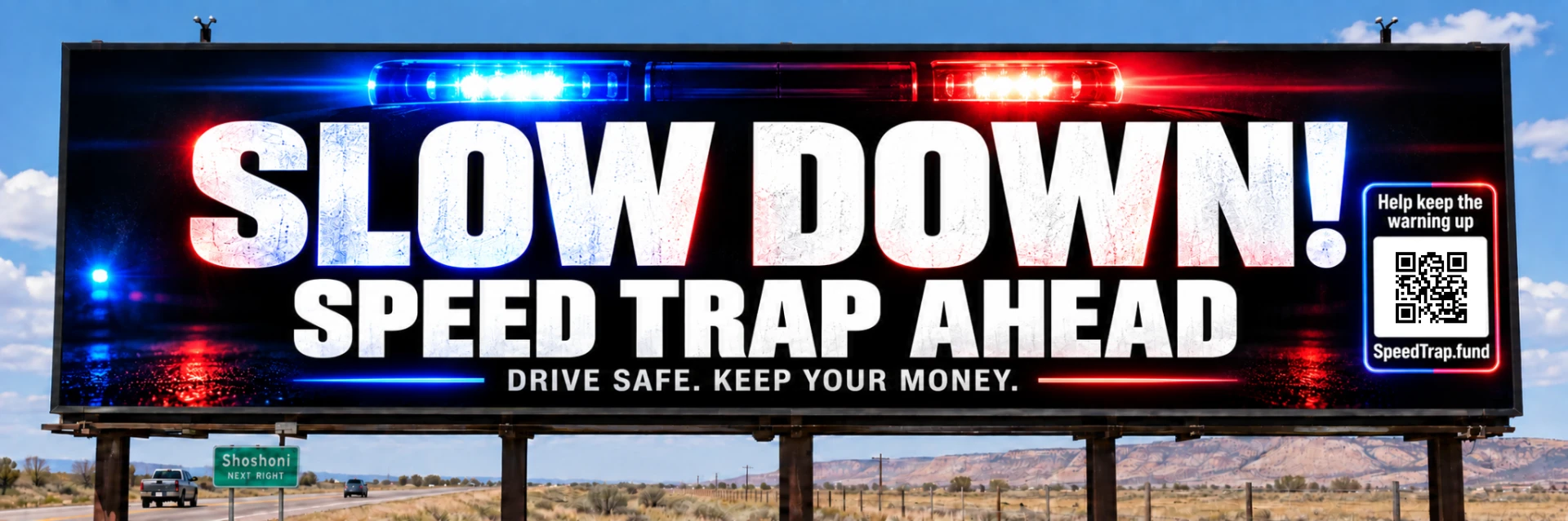 Billboard artwork for the Shoshoni, WY campaign